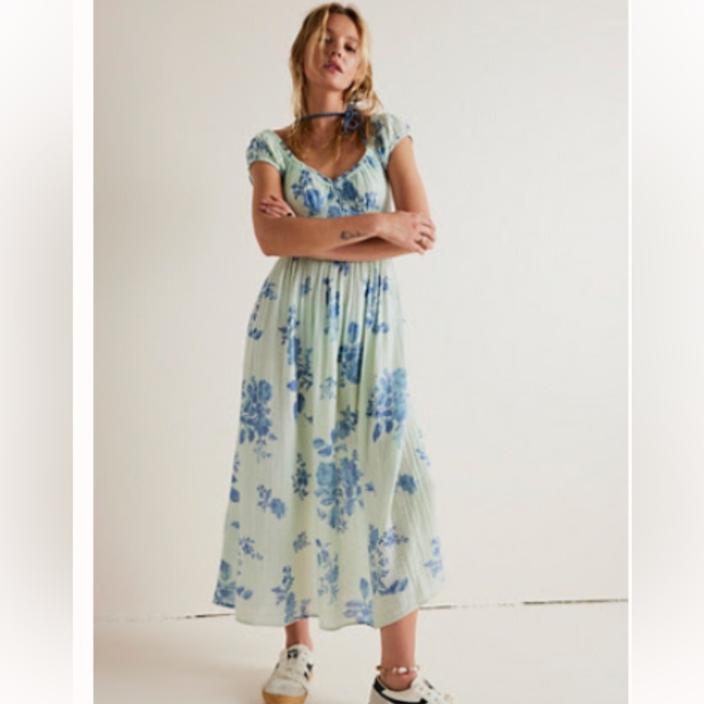 Free People Forget Me Not Midi Dress